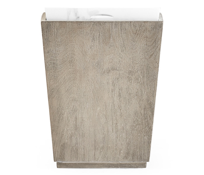 Rectangular Grey & Faux White Marble Storage End Table