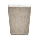 Rectangular Grey & Faux White Marble Storage End Table