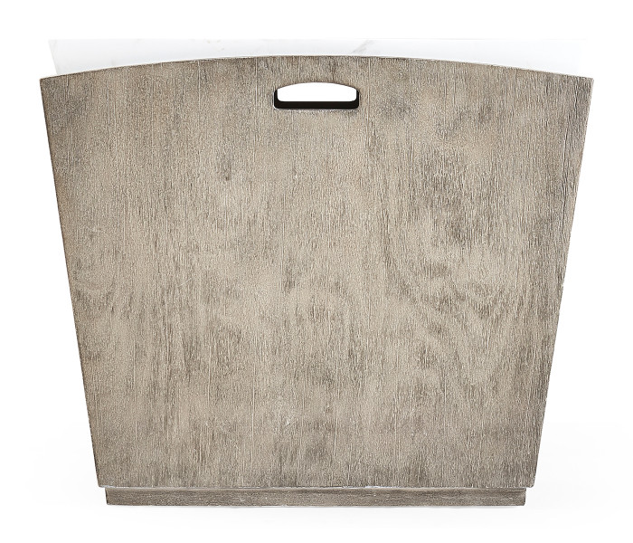 Rectangular Grey & Faux White Marble Storage End Table