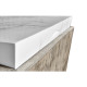 Rectangular Grey & Faux White Marble Storage End Table