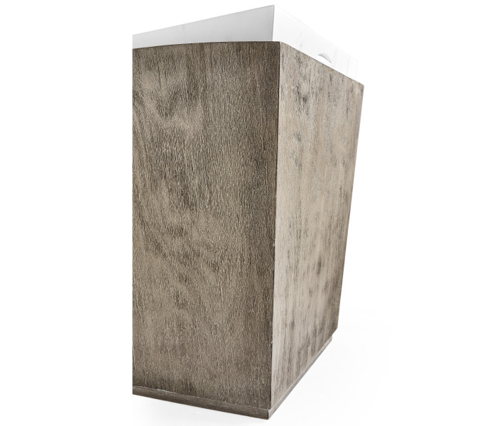 Rectangular Grey & Faux White Marble Storage End Table
