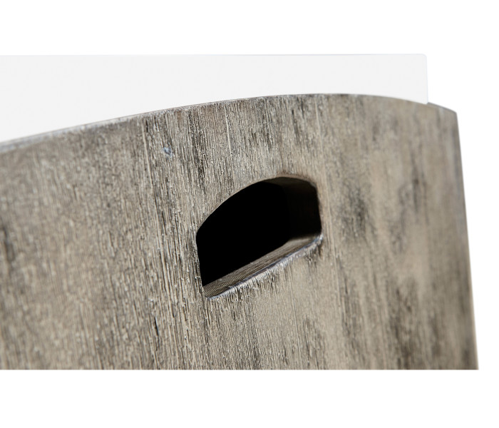 Rectangular Grey & Faux White Marble Storage End Table