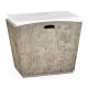 Rectangular Grey & Faux White Marble Storage End Table