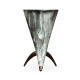 Horn Shaped Faux Black & Grey Marble End Table