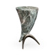 Horn Shaped Faux Black & Grey Marble End Table
