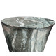 Horn Shaped Faux Black & Grey Marble End Table