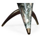 Horn Shaped Faux Black & Grey Marble End Table