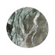 Horn Shaped Faux Black & Grey Marble End Table