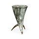 Horn Shaped Faux Black & Grey Marble End Table