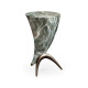 Horn Shaped Faux Black & Grey Marble End Table
