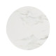 Round to L-Shape Faux White & Grey Marble End Table