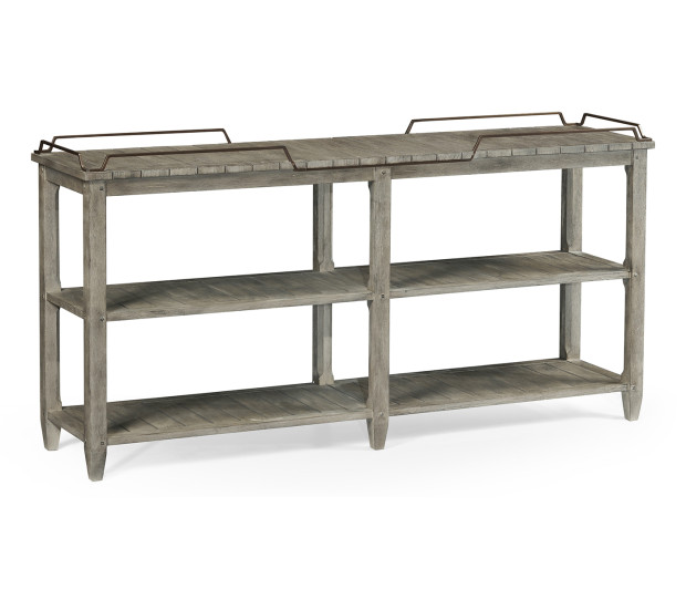 Rectangular Grey & Brass Sideboard with Removable Tray
