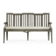 Grey Garden Bench with Cushion & Pillows, Upholstered in Standard Outdoor Fabric