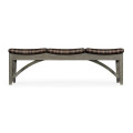Three-Seat Grey & Rattan Bench