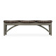 Three-Seat Grey & Rattan Bench