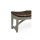 Three-Seat Grey & Rattan Bench