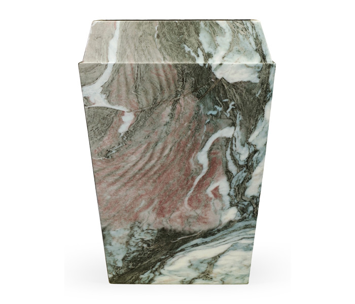 Small Square Faux Black & Grey Marble Planter