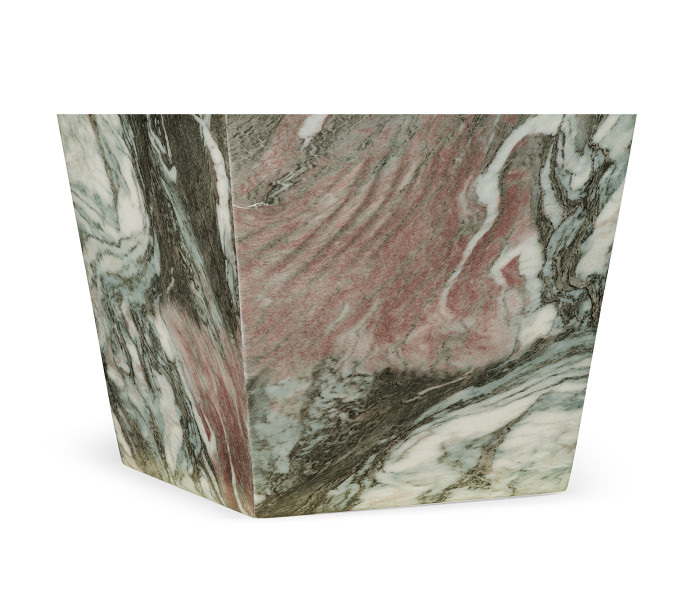 Small Square Faux Black & Grey Marble Planter