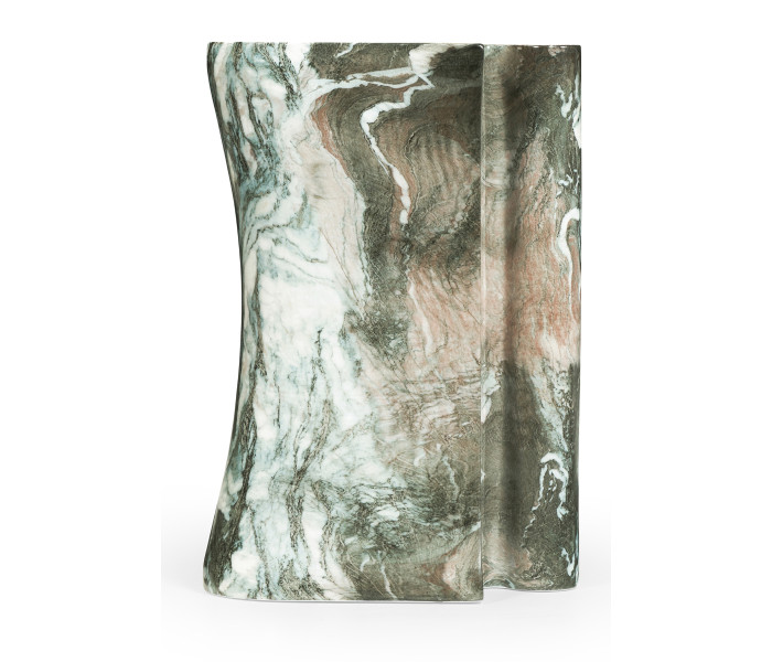 Faux Black & Grey Marble Puzzle Piece Side Table