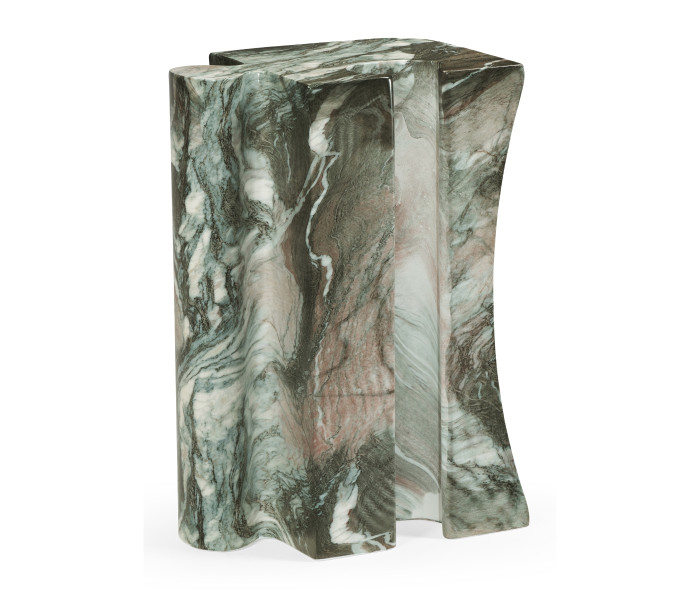 Faux Black & Grey Marble Puzzle Piece Side Table