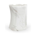 Faux White & Grey Marble Puzzle Piece Side Table