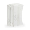 Faux White & Grey Marble Puzzle Piece Side Table