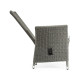 Grey Wicker Rattan Dining Chair with Reclining Back, Upholstered in COM