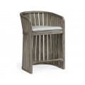 Slatted Grey Tub Counter Stool
