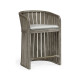 Slatted Grey Tub Counter Stool, Upholstered in Standard Outdoor Fabric