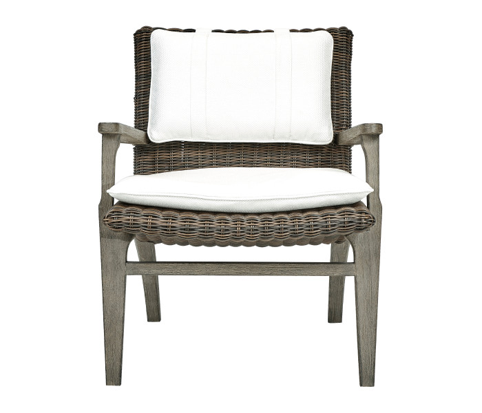Grey And Rattan Lounge Chair